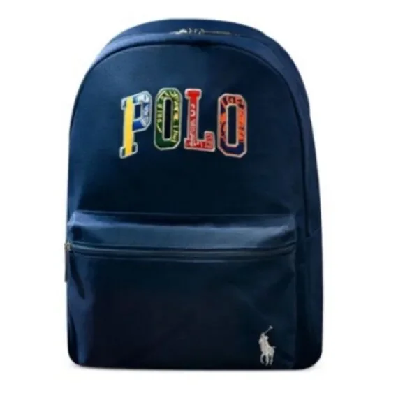 バッグ 00's archive POLO RALPH LAUREN backpack POLO LOGO RALPH LAUREN BACKPACK SOLID BLACK NEW 16 X 12 X 5